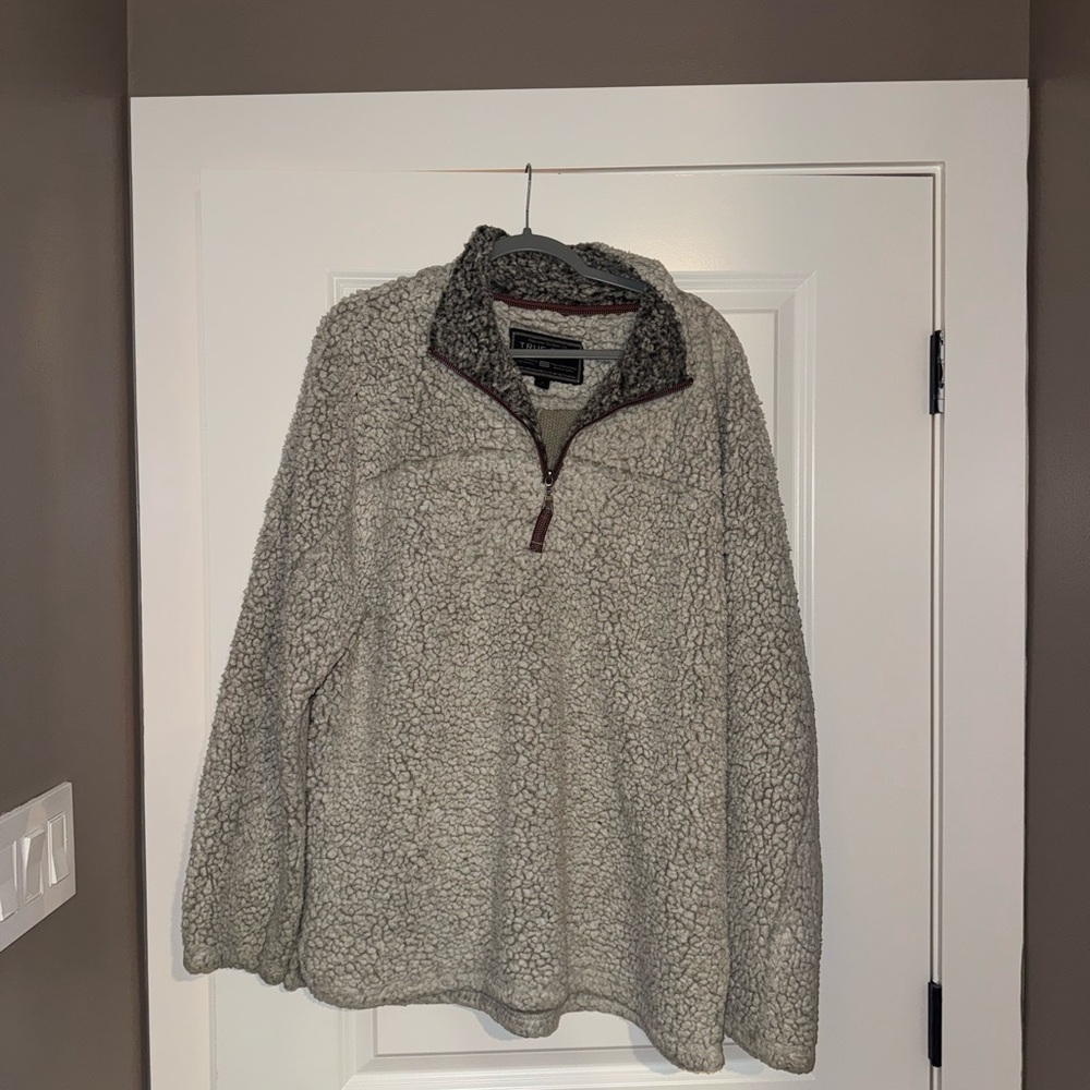 True Grit Men's Zip Up Gray Sherpa Sweater